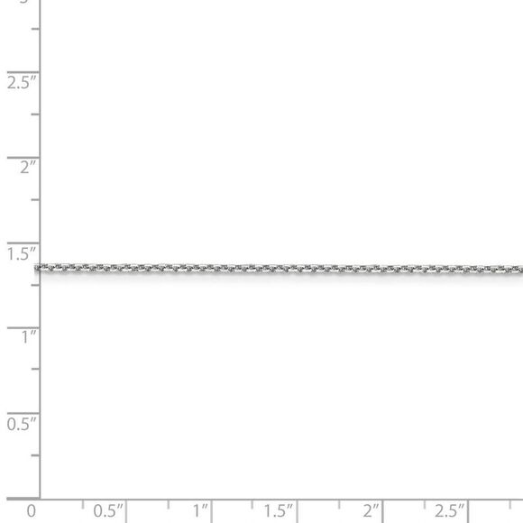 1.4mm, 14k White Gold, Diamond Cut Solid Cable Chain Necklace, 26in - Picture 4 of 7